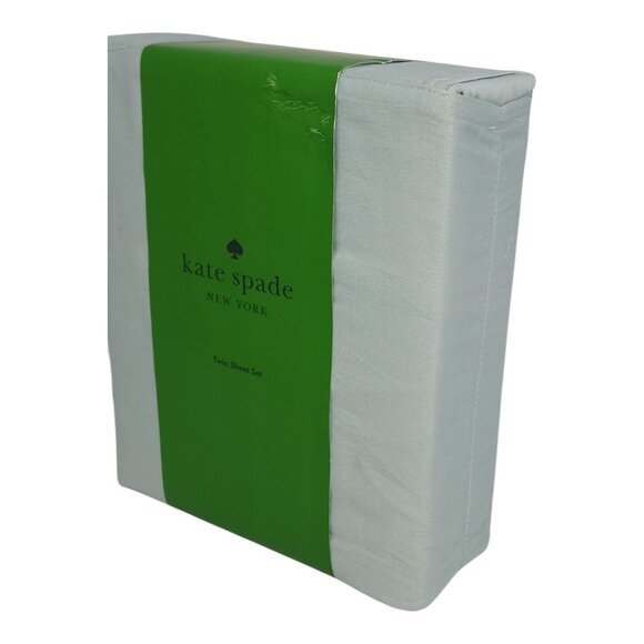 Kate Spade New York Twin Cotton Sateen Sheet Set Fits 18 In Mattress Green - Picture 4 of 8